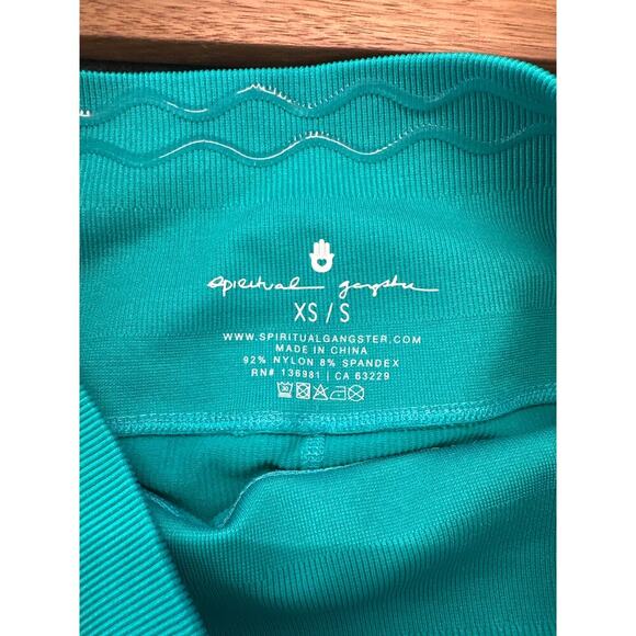 Spiritual Gangster Love Sculpt Biker Short 5", Size XS/S, NWT, Turquoise - Picture 5 of 5